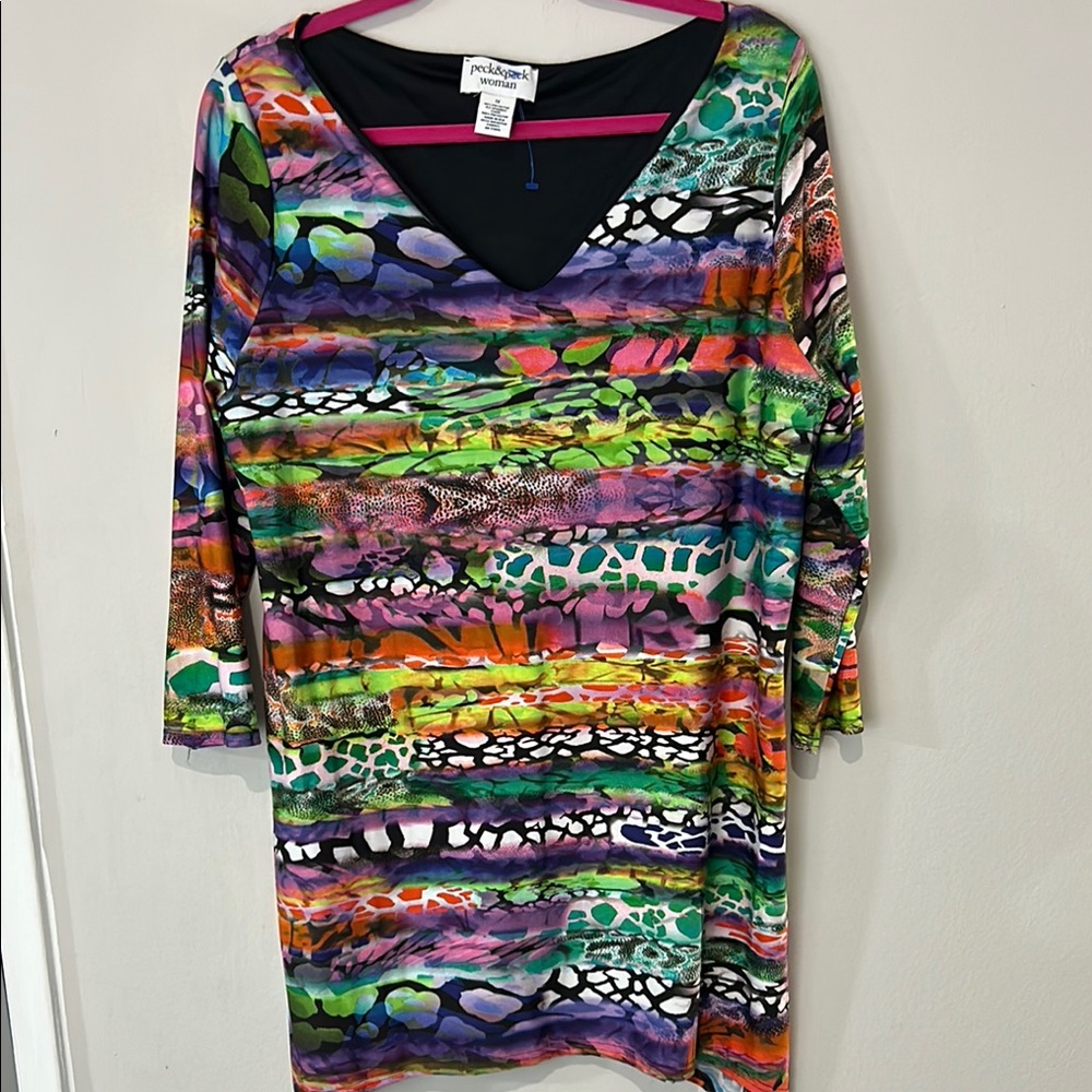 Peck & Peck Multicolor V-Neck Blouse 0035